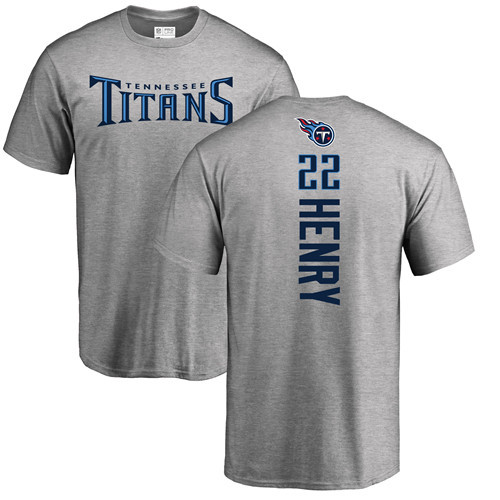 Tennessee Titans Men Ash Derrick Henry Backer NFL Football #22 T Shirt->nfl t-shirts->Sports Accessory